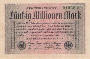 50 Millionen Mark 1923 ro.108l PR